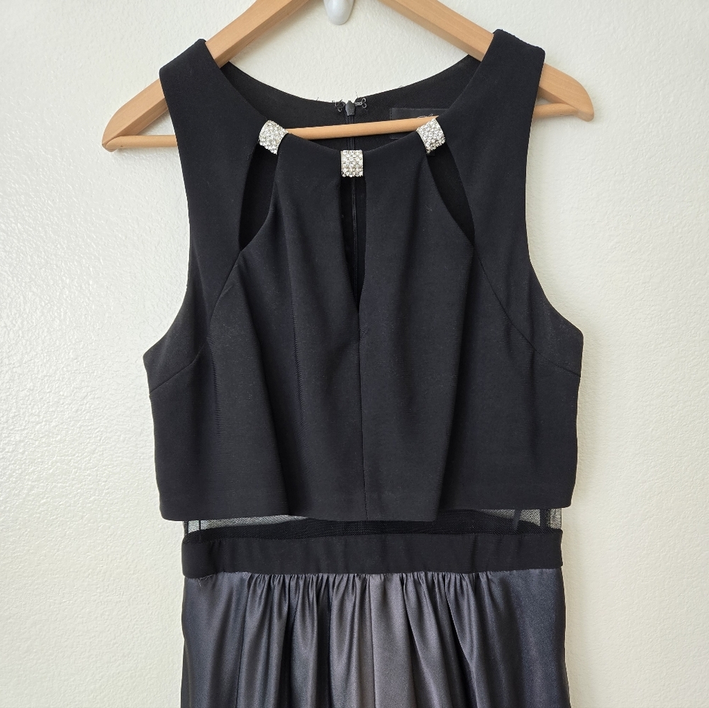 Betsy & Adam Black Dress with Silver Accents